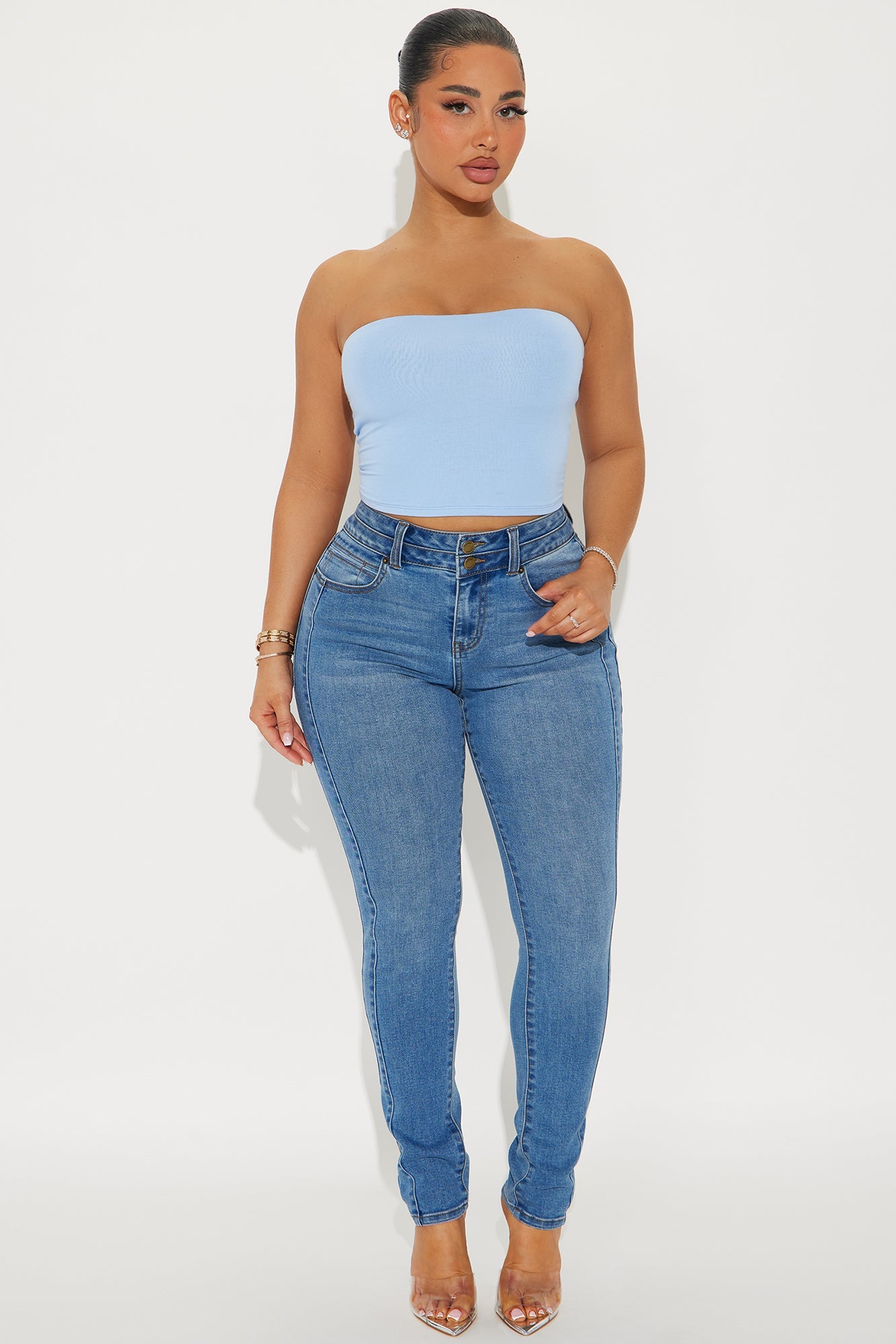 Adenna Stretch Skinny Jeans - Medium Wash