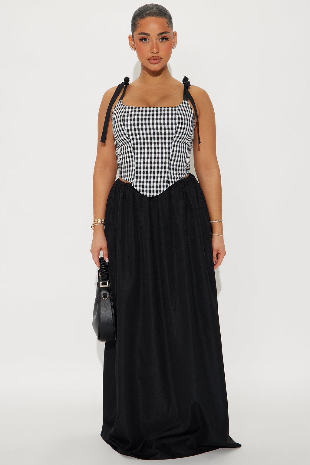 Weekend Picnic Gingham Top - Black/White