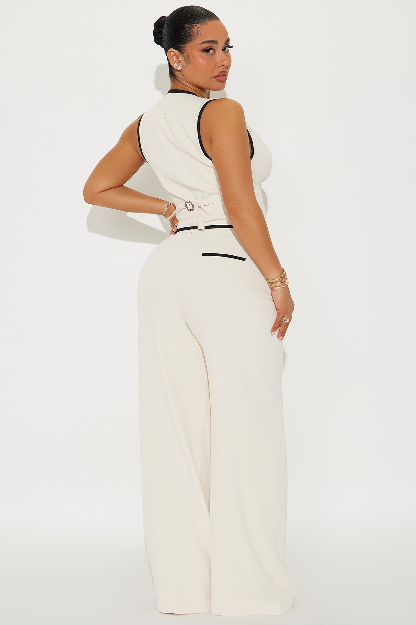 Quinn Vest Pant Set - Cream/combo