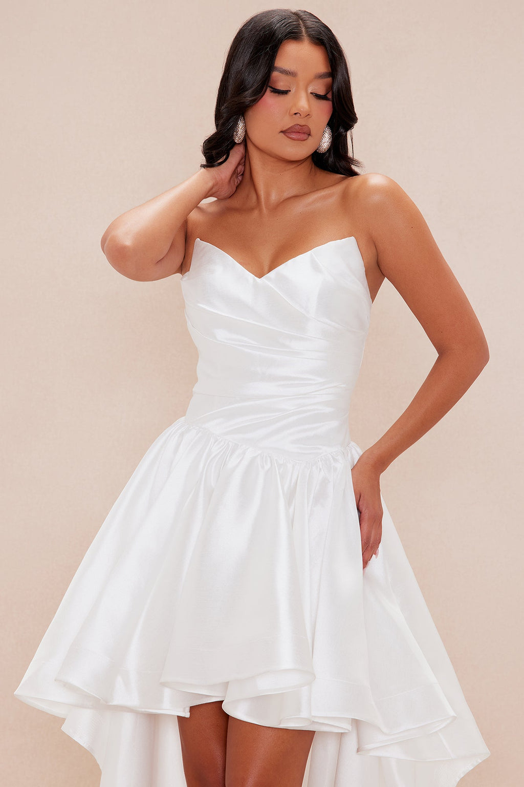 Karol Taffeta Gown - White