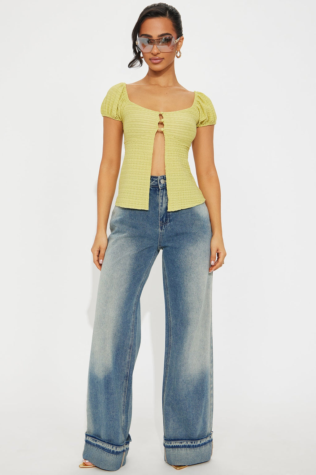 Bella Flyaway Top - Chartreuse