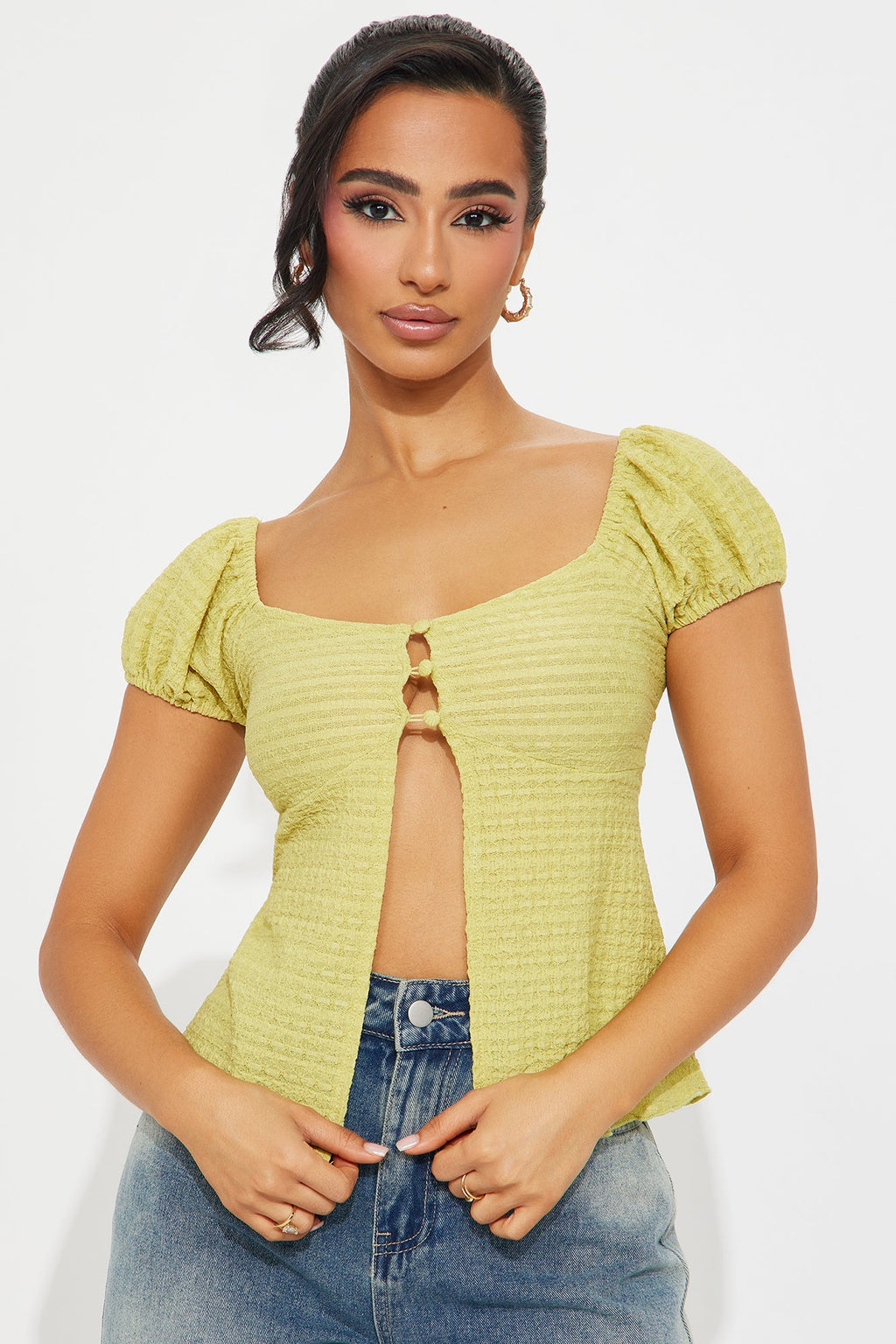 Bella Flyaway Top - Chartreuse