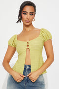 Bella Flyaway Top - Chartreuse