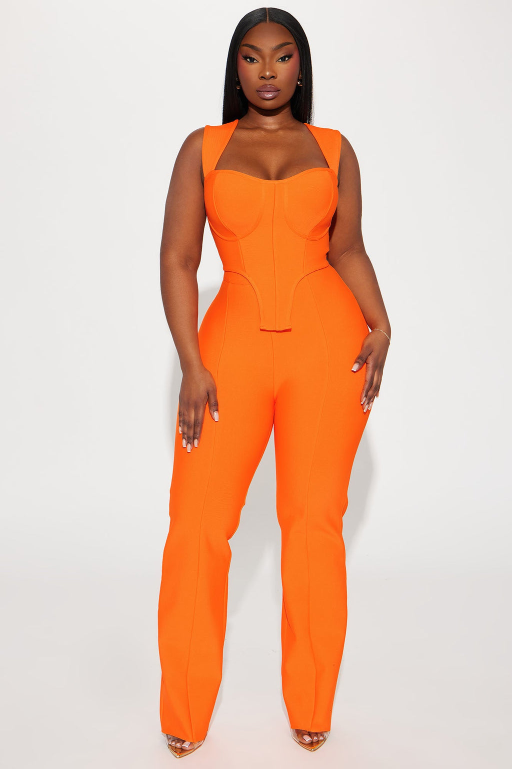 Vibing Out Bandage Pant Set - Orange