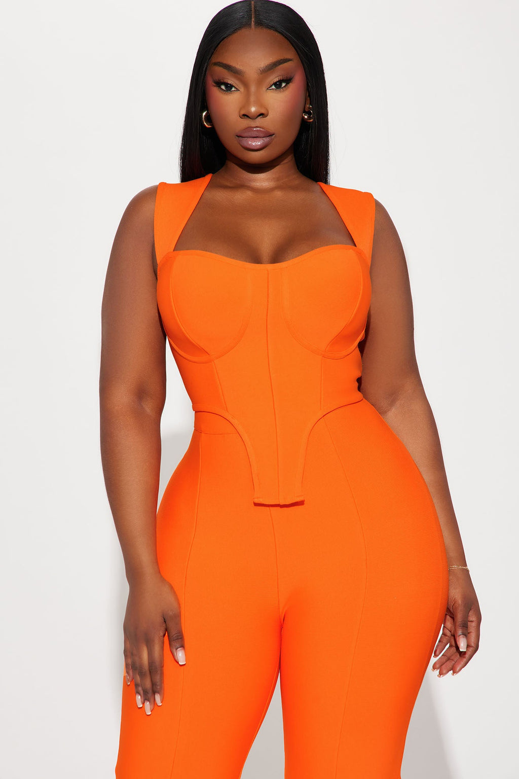Vibing Out Bandage Pant Set - Orange