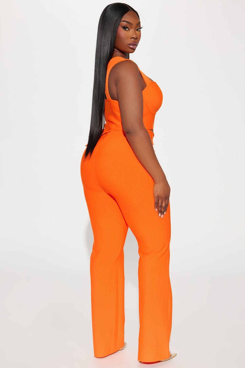 Vibing Out Bandage Pant Set - Orange