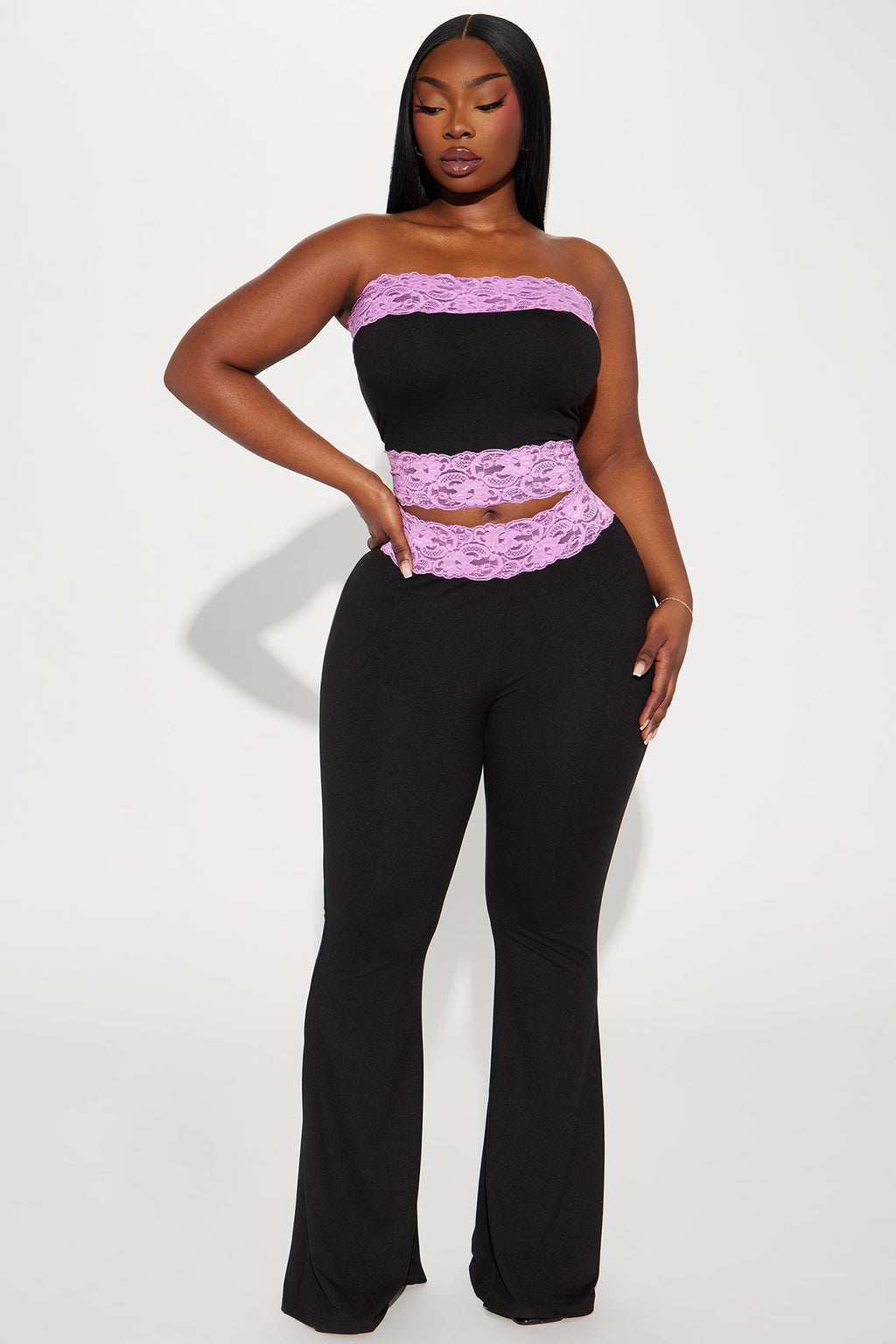 Sincerely Yours Flare Pant Set - Black