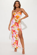 Soleil Floral Maxi Dress - Ivory/combo