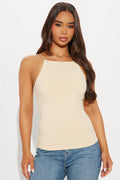 Kacey High Neck Top - Cream