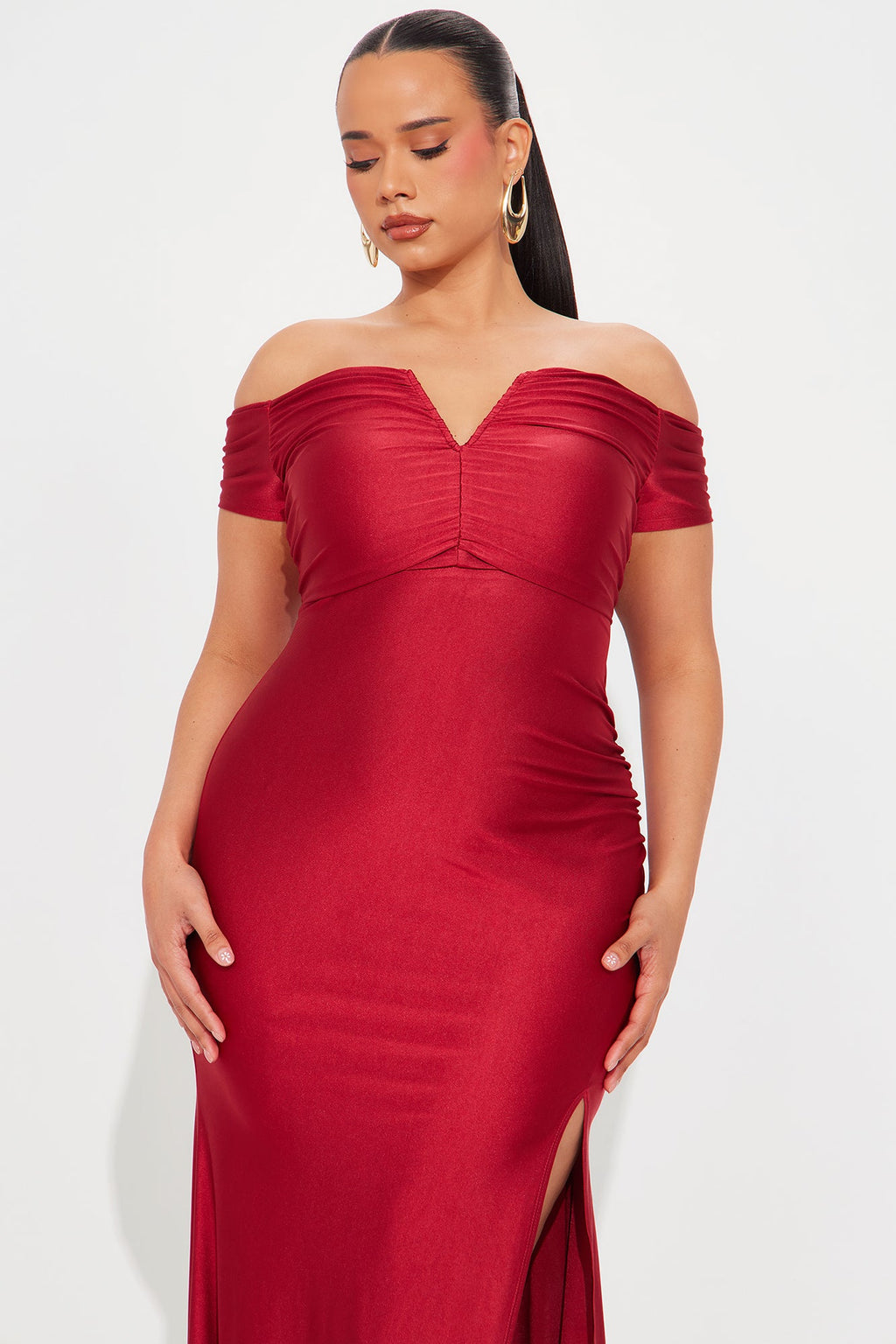 Take A Look Gown - Burgundy