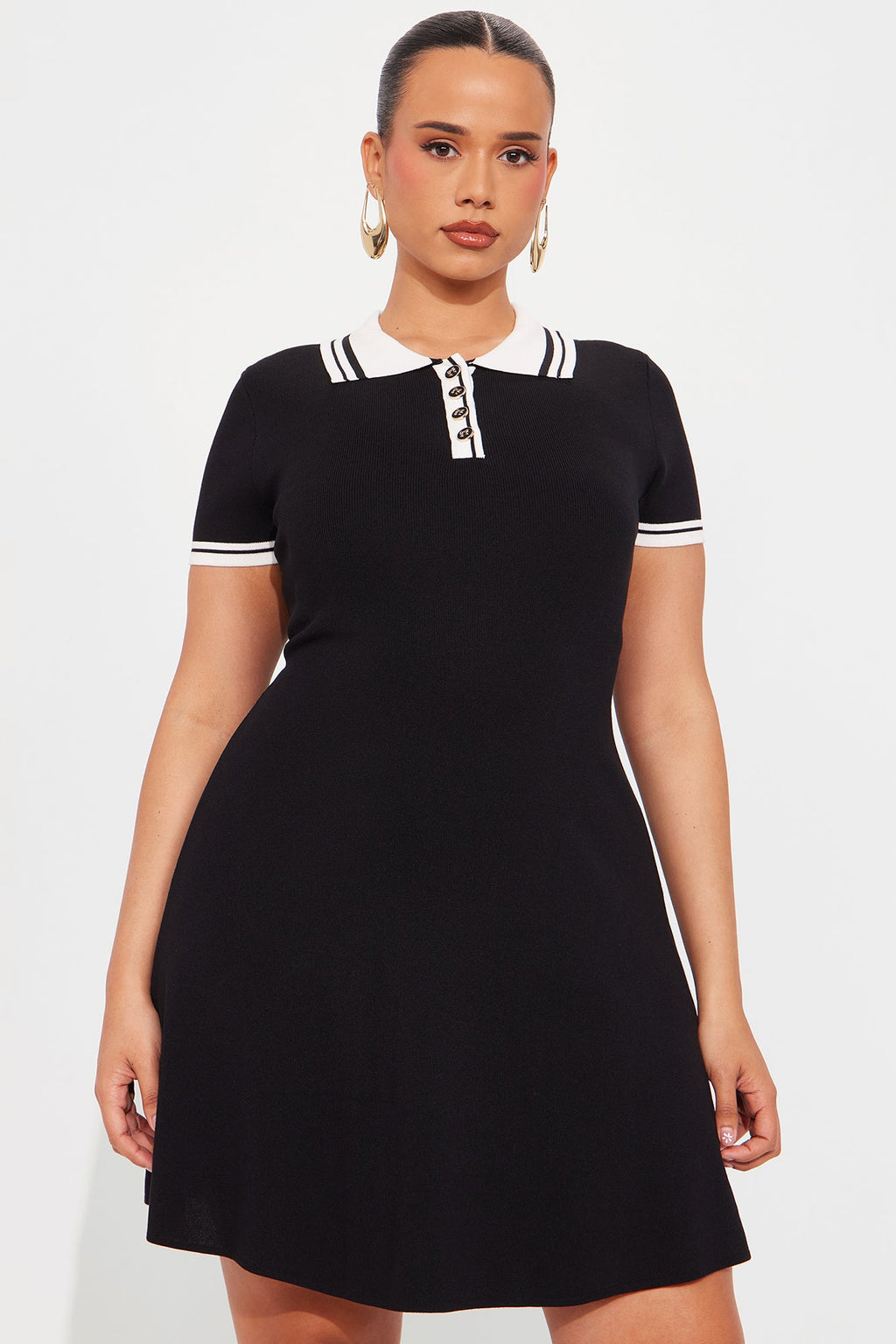 Little Miss Perfect Sweater Mini Dress - Black