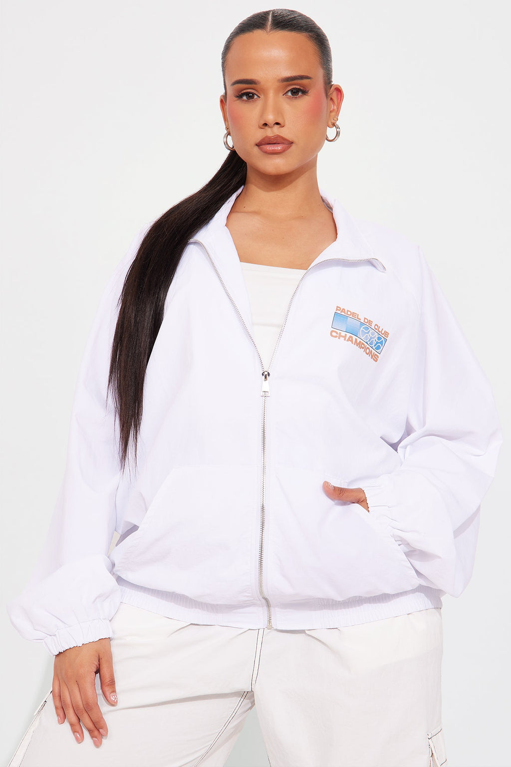 Champions Athletic Sporty Windbreaker - White