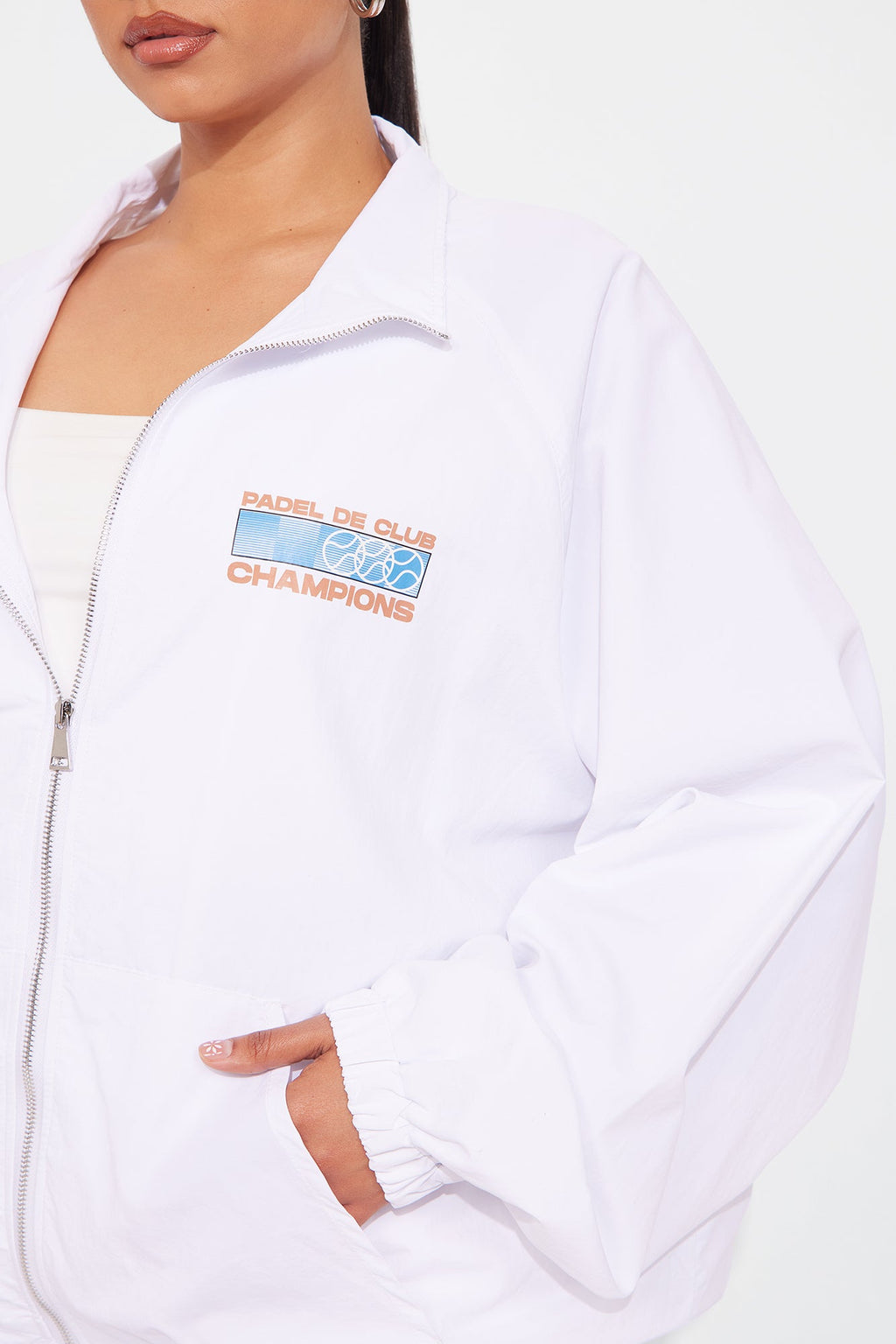 Champions Athletic Sporty Windbreaker - White