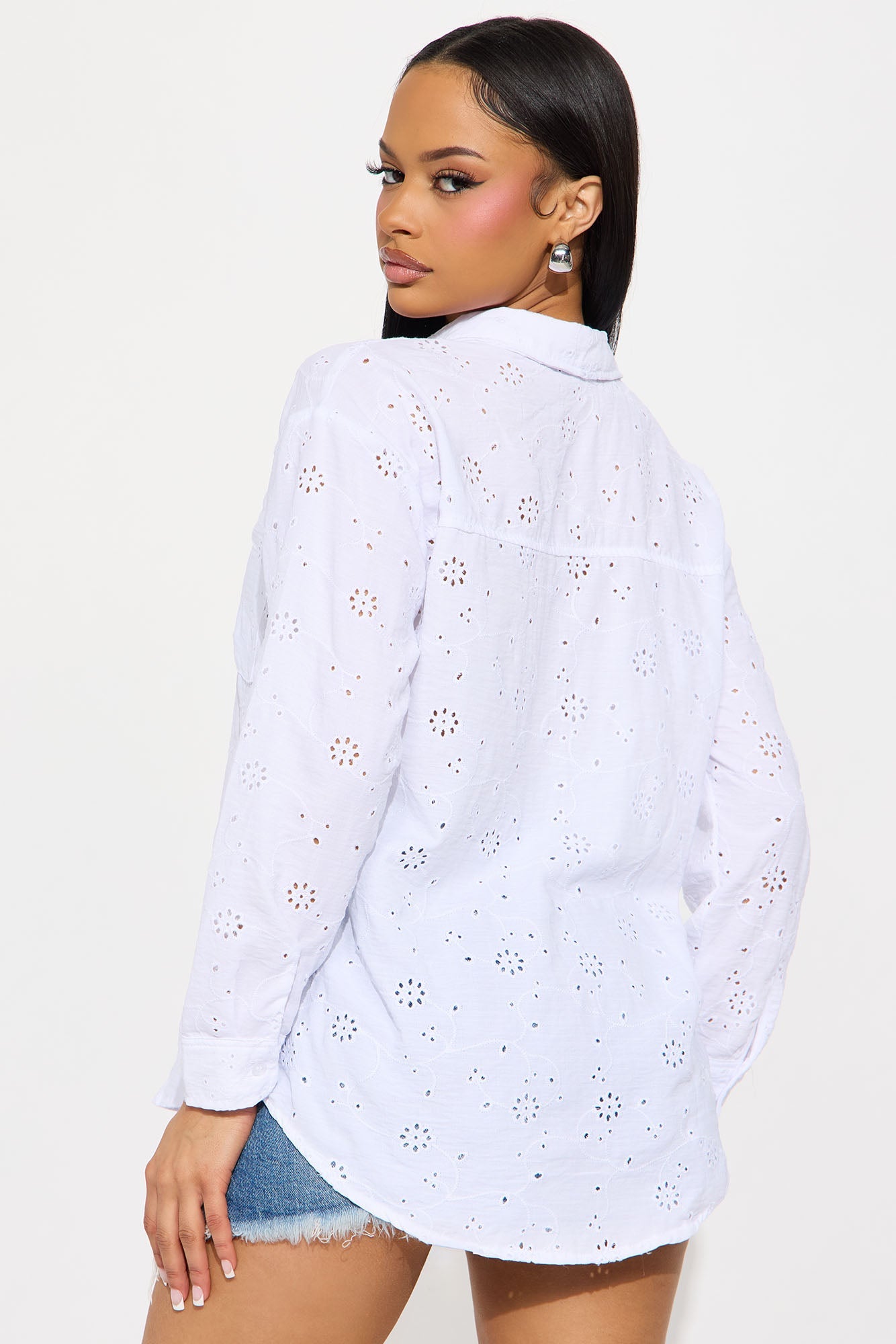 Life Is Breezy Eyelet Shirt - White
