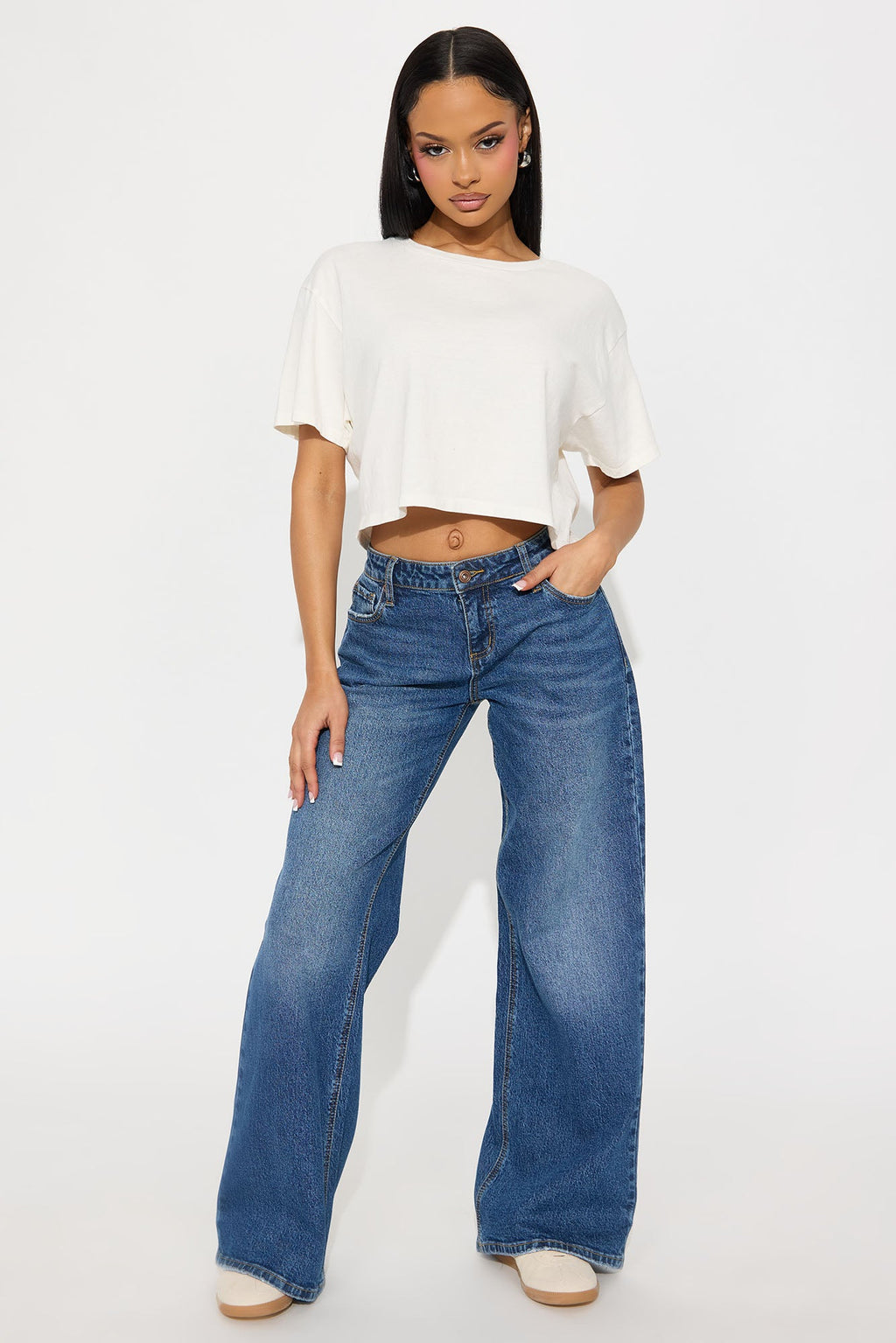 Still Going Strong Baggy Wide Leg Jeans - Dark Wash