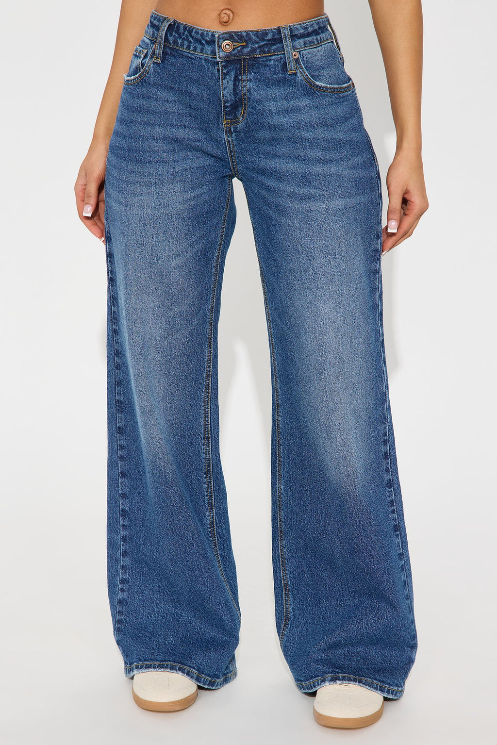 Still Going Strong Baggy Wide Leg Jeans - Dark Wash