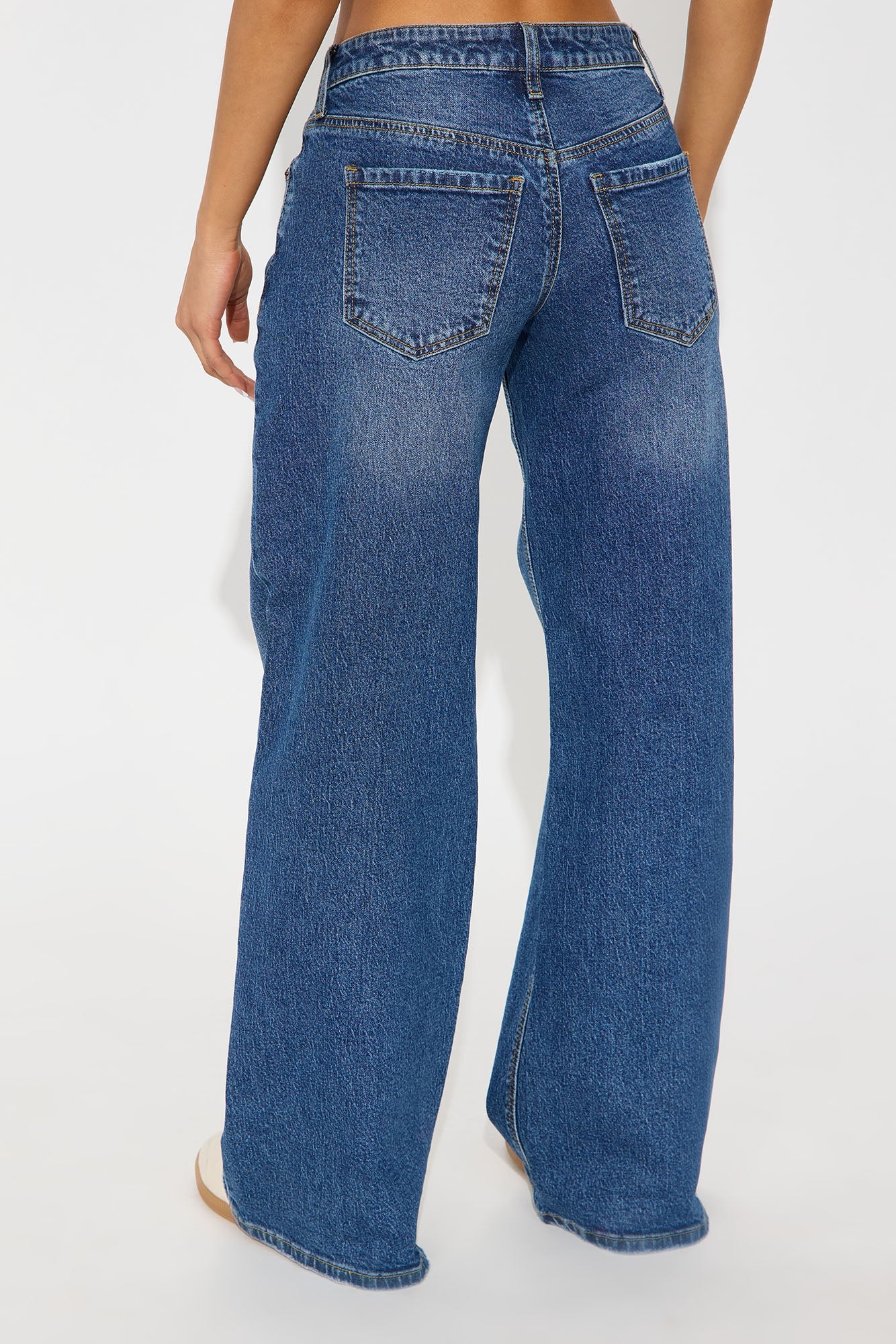 Still Going Strong Baggy Wide Leg Jeans - Dark Wash