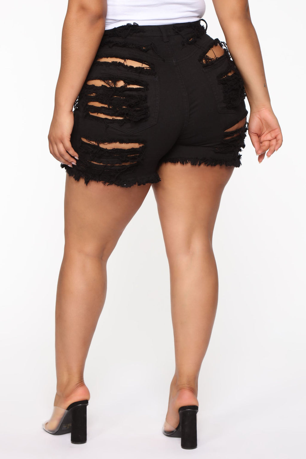 Yes Now Distressed Bermuda Shorts - Black