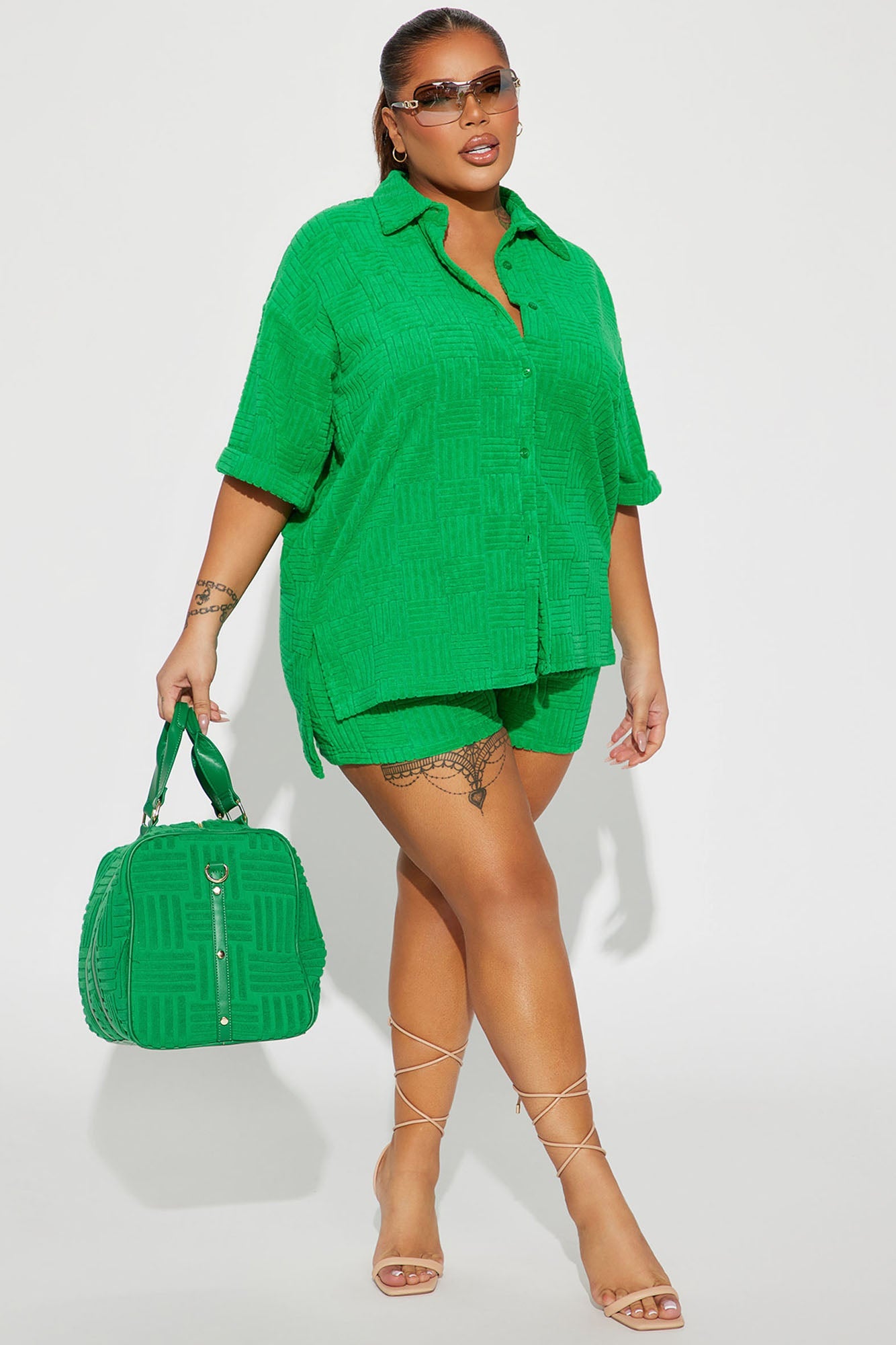 Ayana Terry Cloth Short Set - Kelly Green