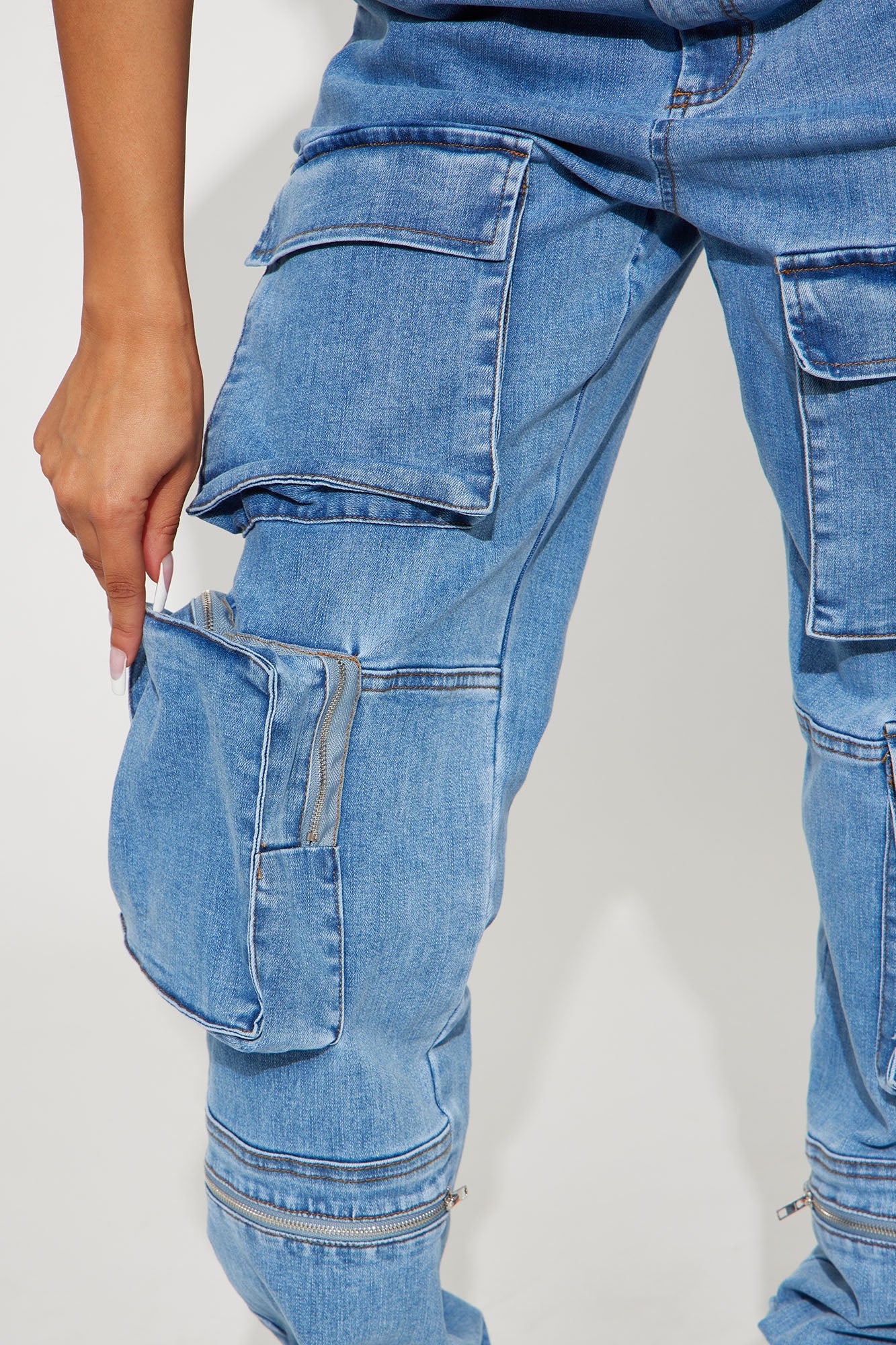 Hang With Me Denim Pant Set - Light Wash