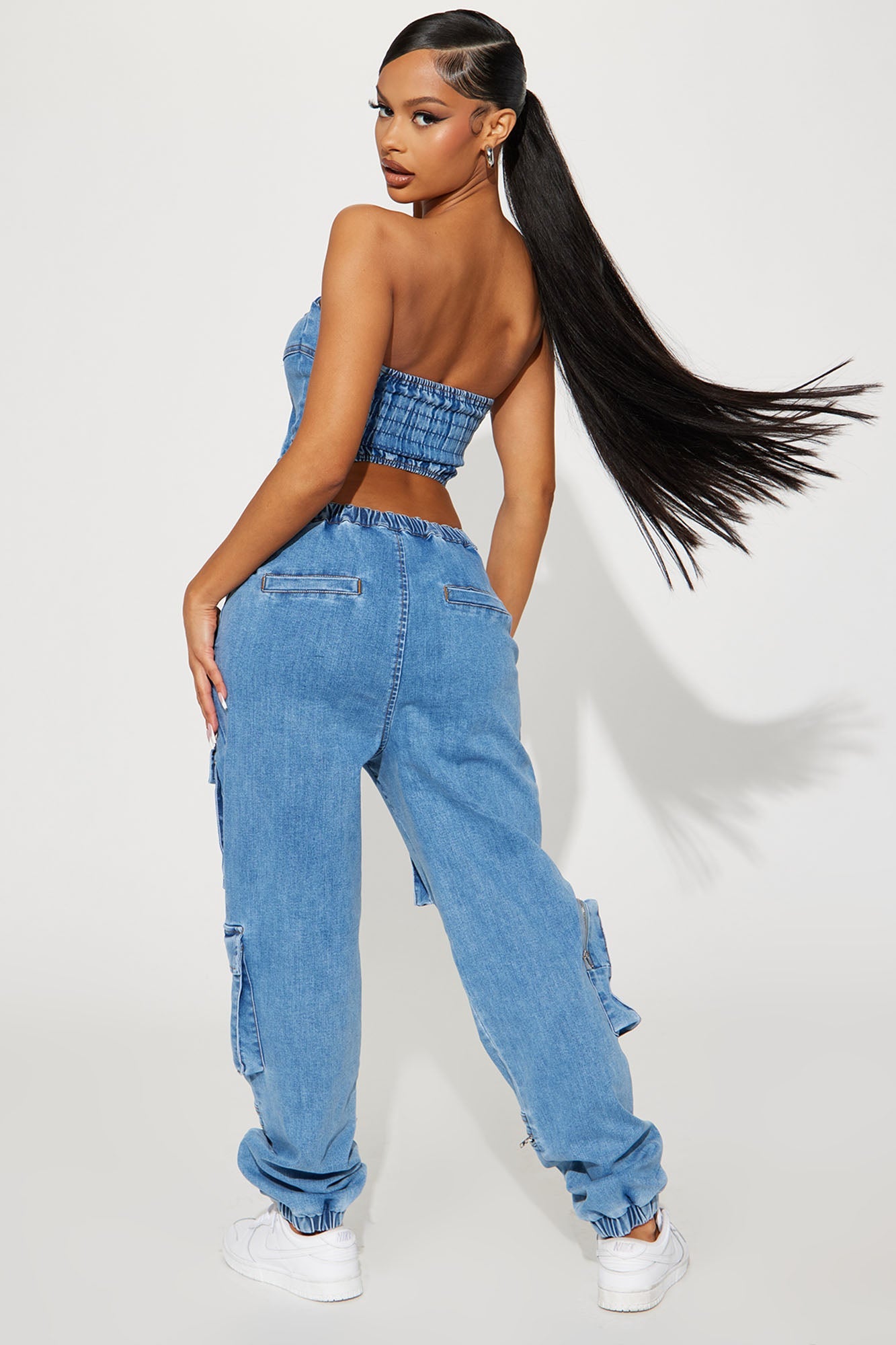 Hang With Me Denim Pant Set - Light Wash