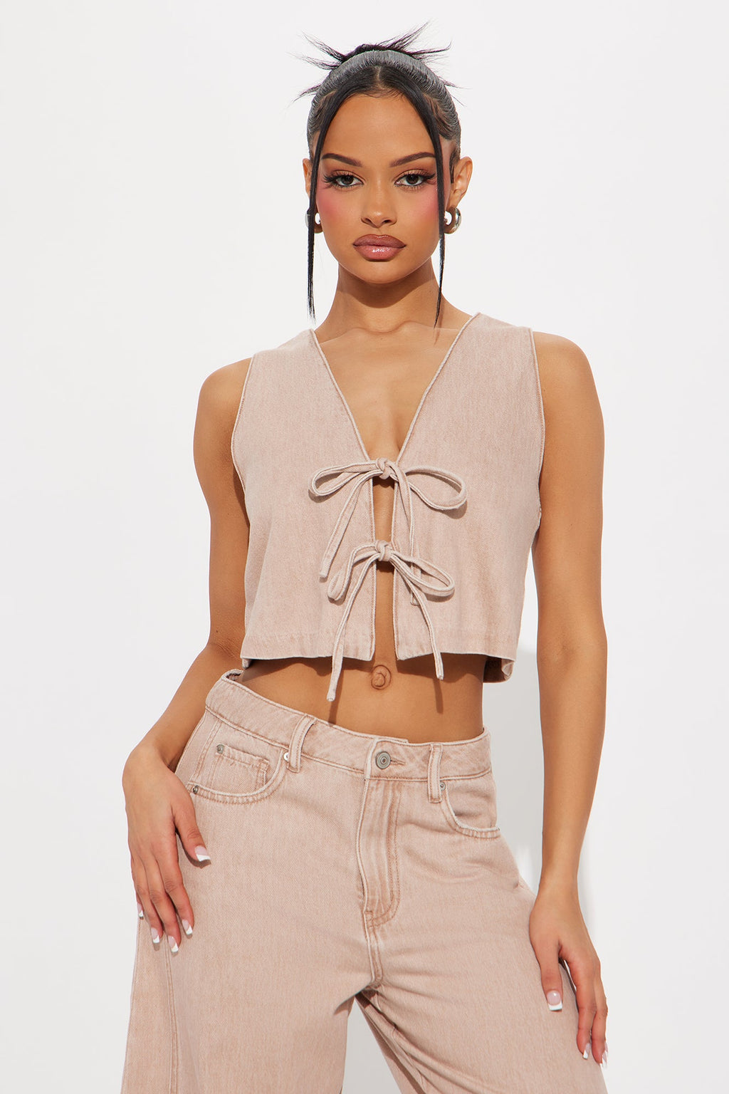 Free Spirit Barrel Jean  Set - Taupe