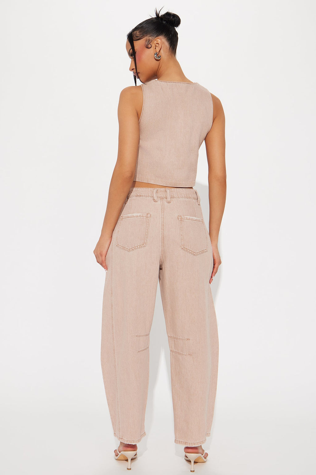 Free Spirit Barrel Jean  Set - Taupe