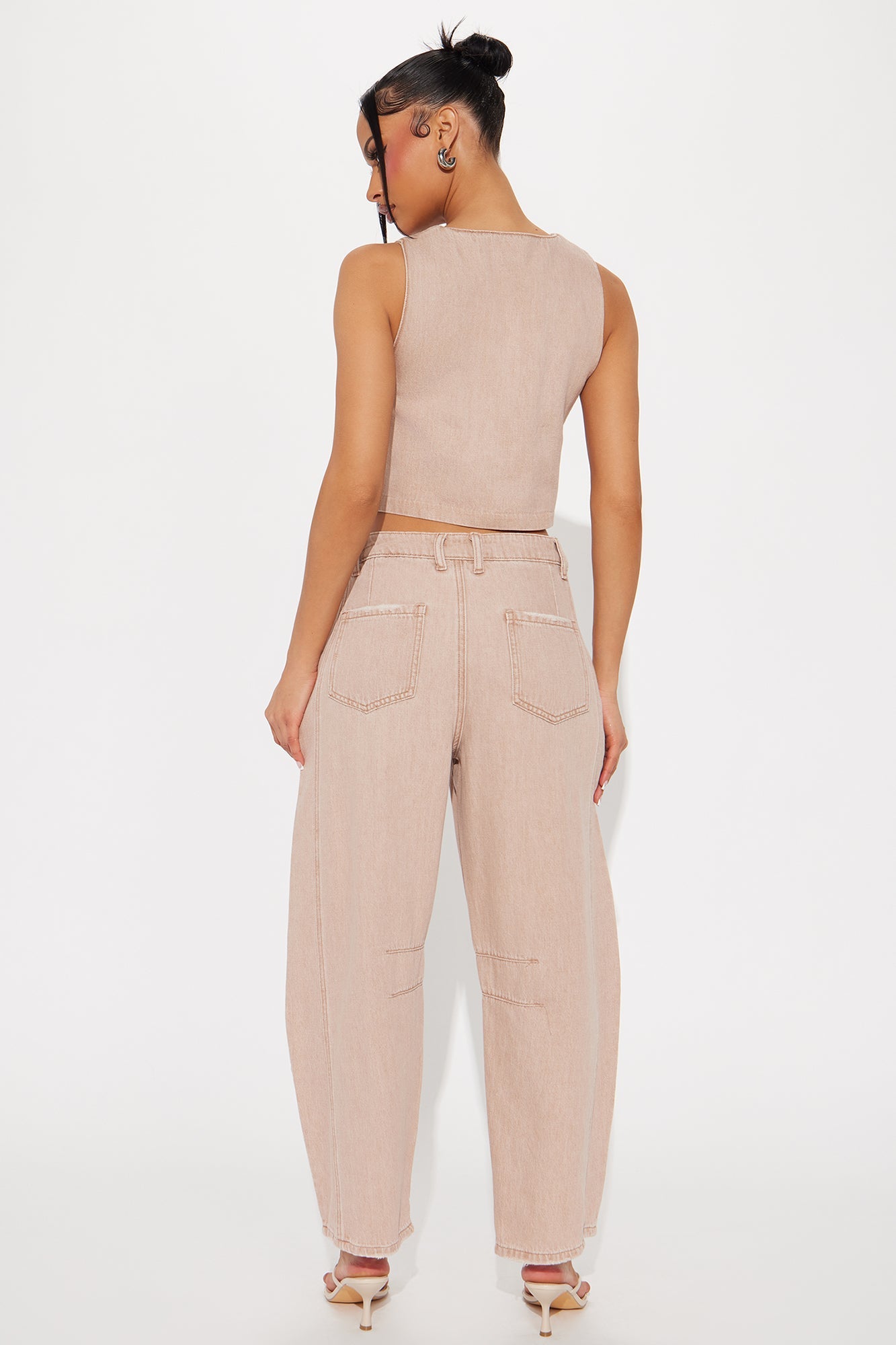 Free Spirit Barrel Jean  Set - Taupe