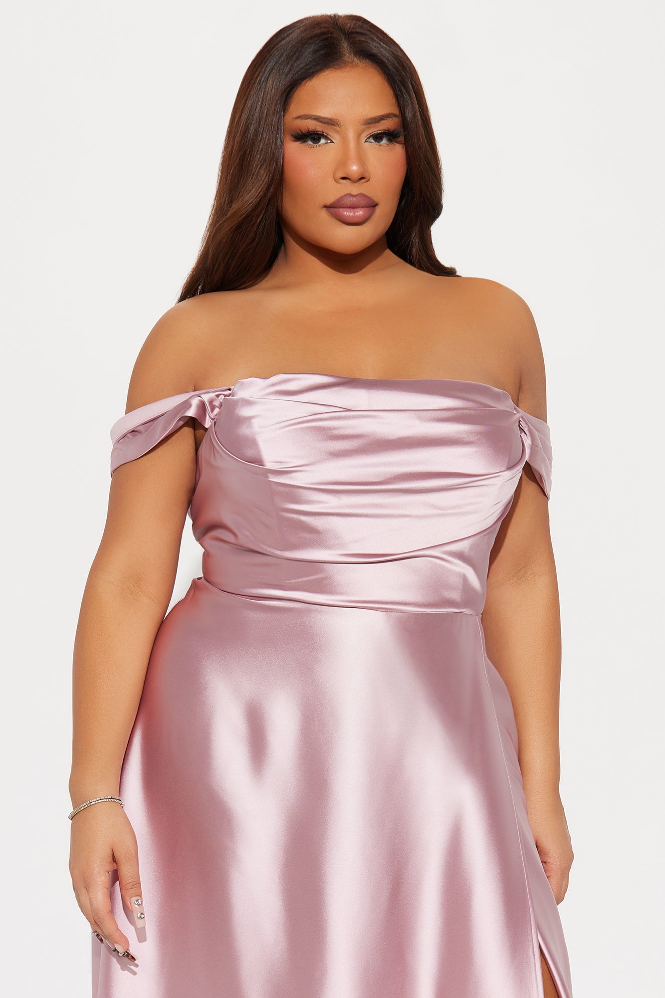 Rosalee Satin Gown - Mauve