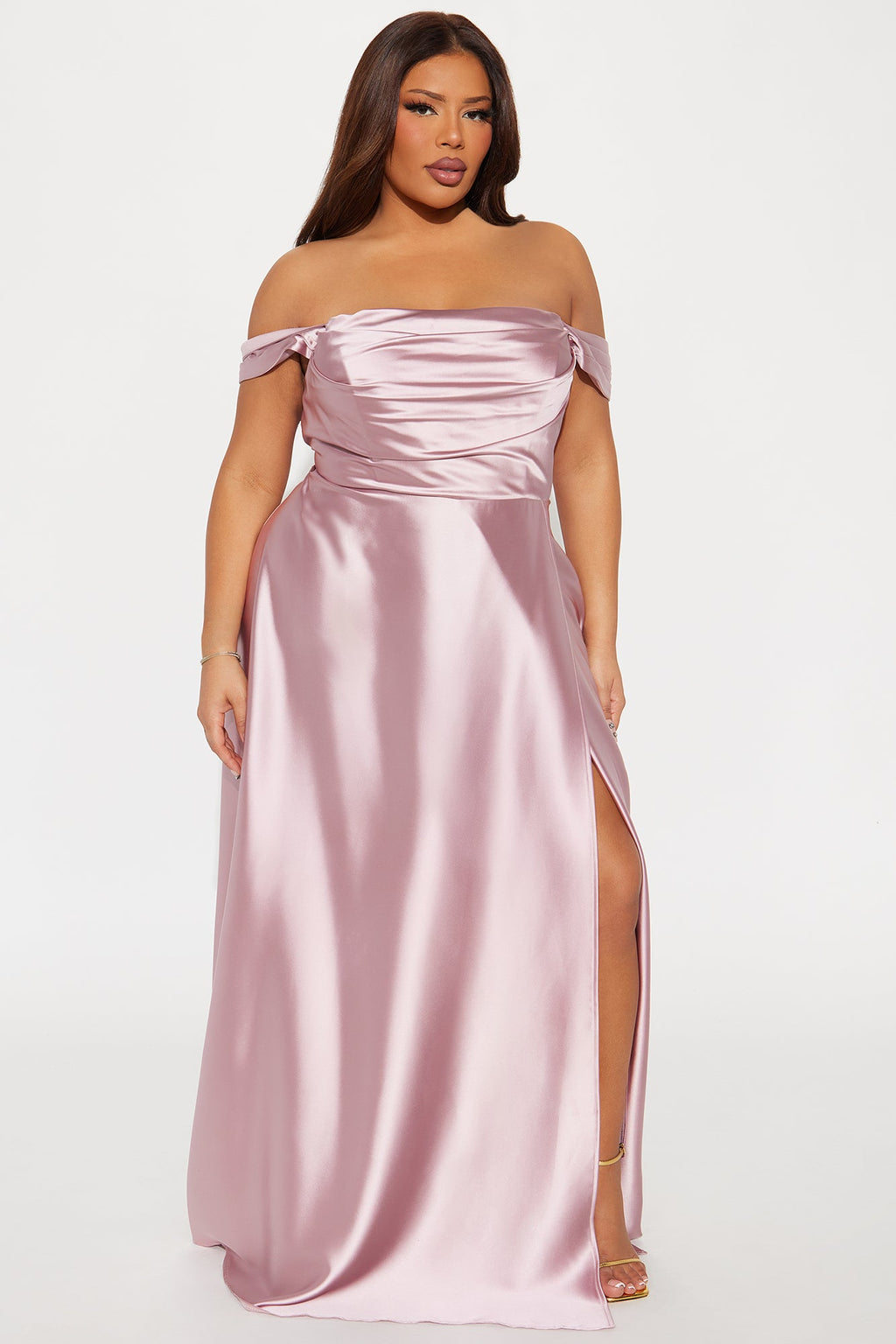 Rosalee Satin Gown - Mauve