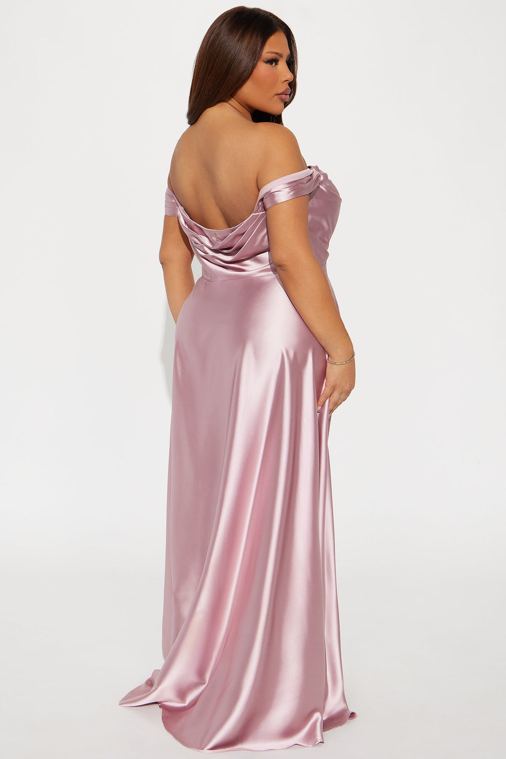Rosalee Satin Gown - Mauve