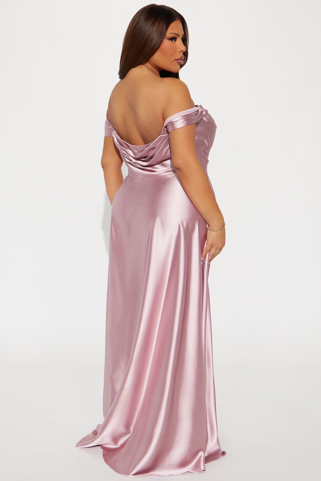 Rosalee Satin Gown - Mauve