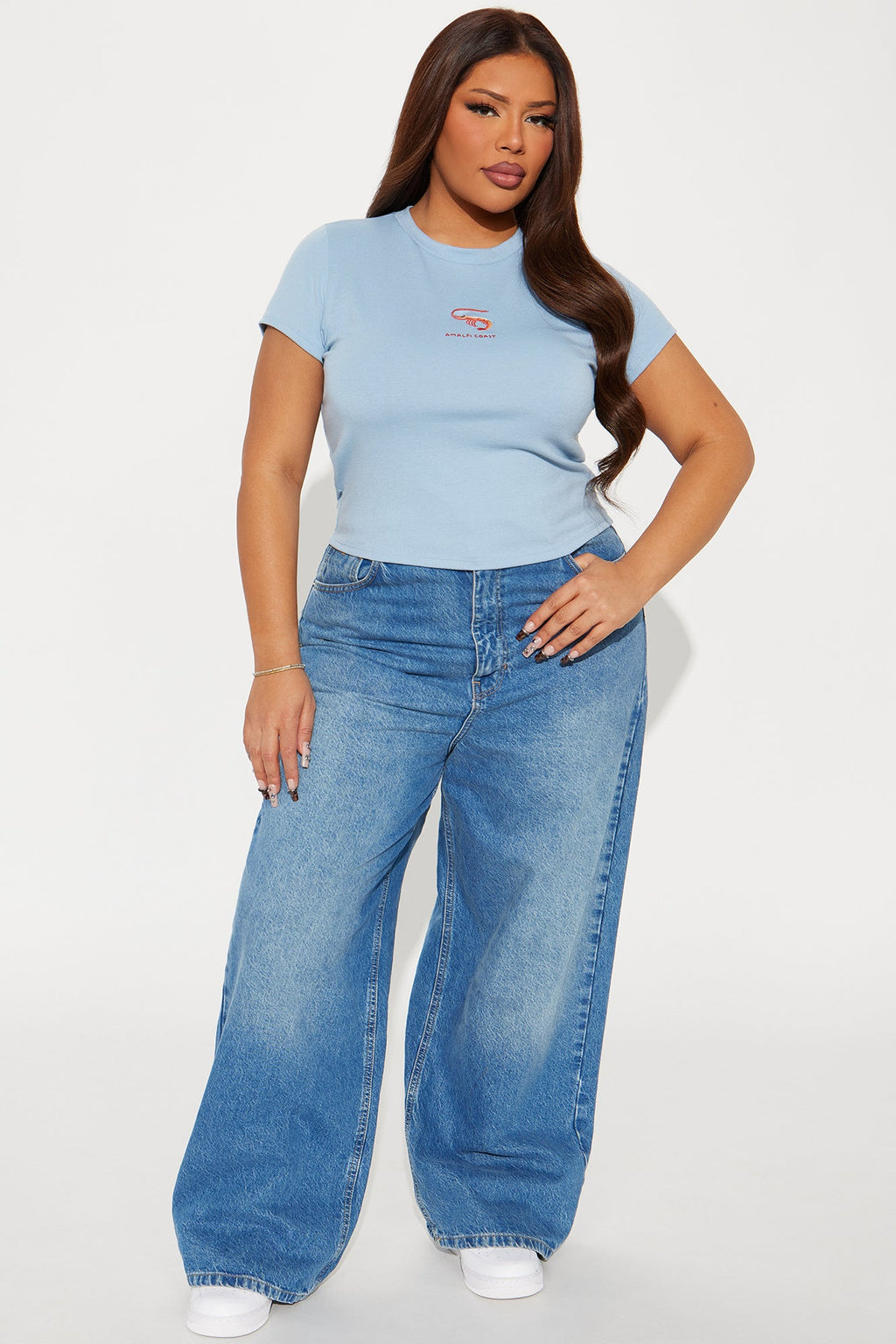 Amalfi Coast Prawns Baby Tee - Light Blue