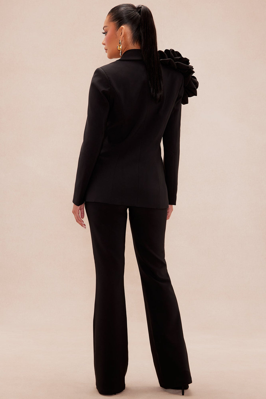 Sara Floral Suit Set - Black