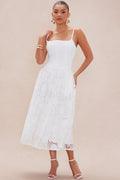 Effina Embroidered Midi Dress - White
