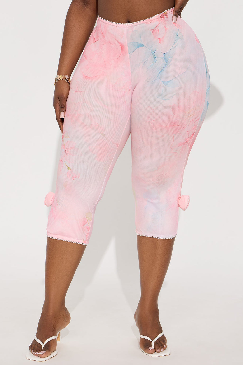 Floria Mesh Capri Legging - Pink