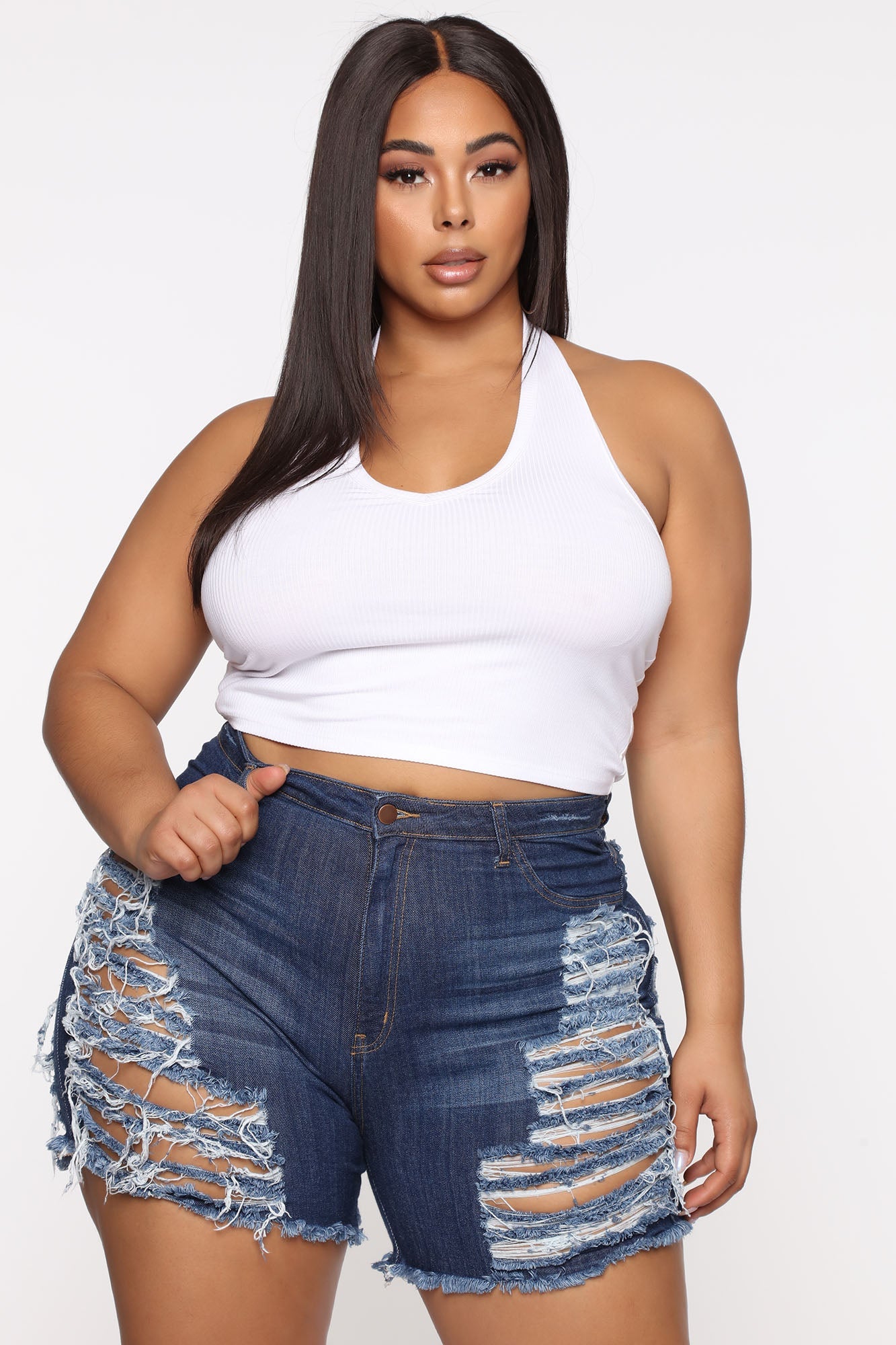 The New Me Halter Top - White