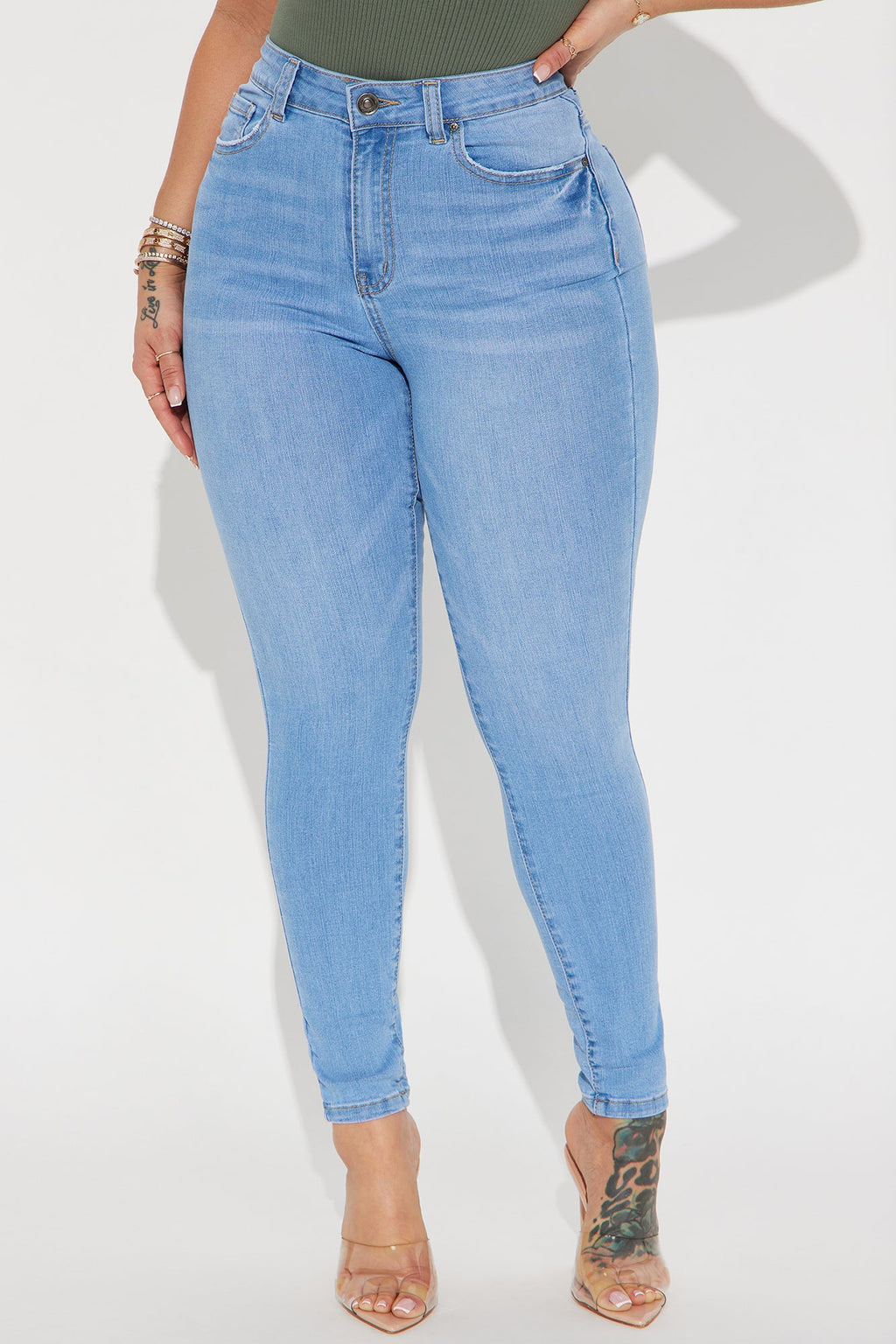 Top Of The Line Stretch Skinny Jeans - Light Wash