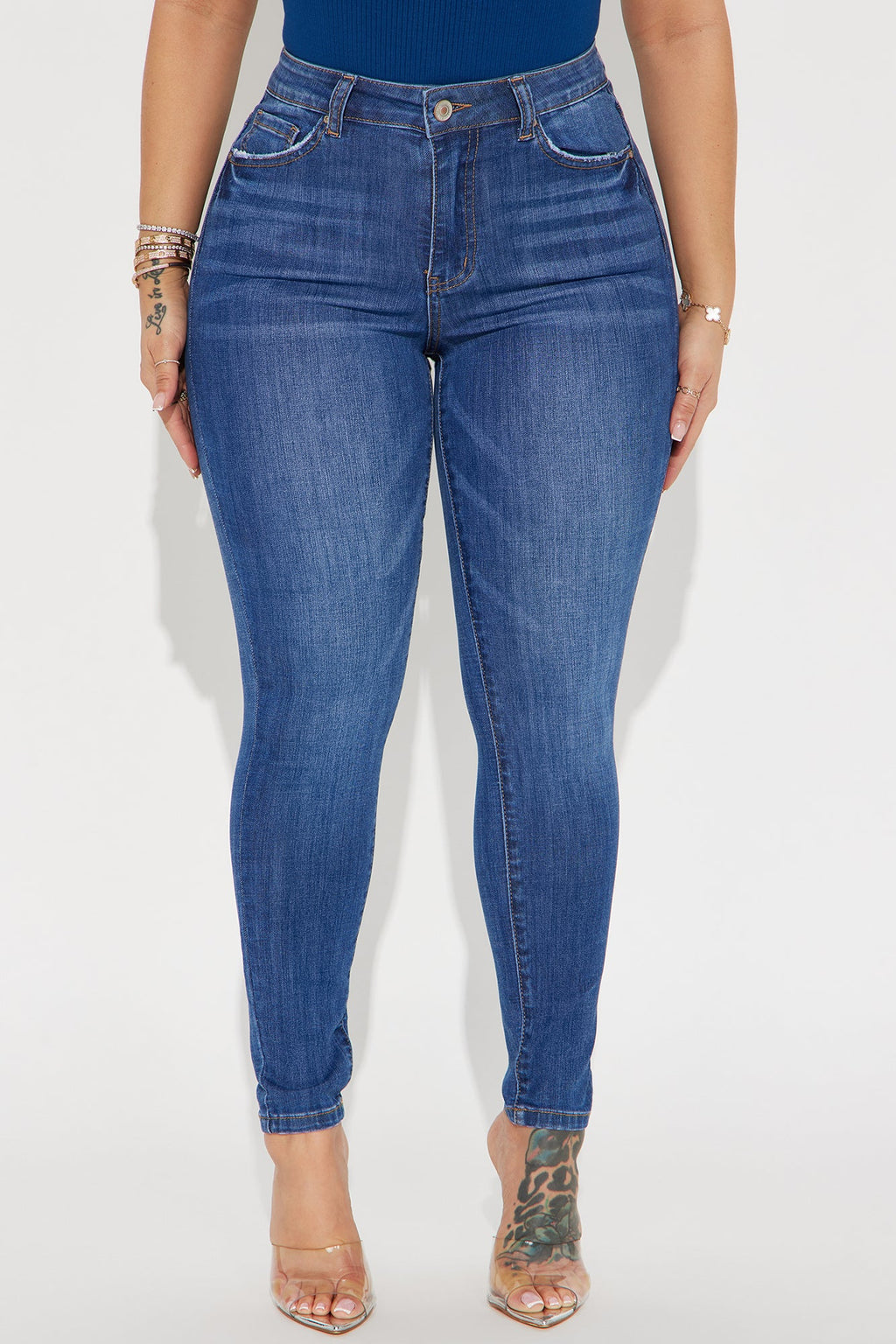 Top Of The Line Stretch Skinny Jeans - Medium Wash