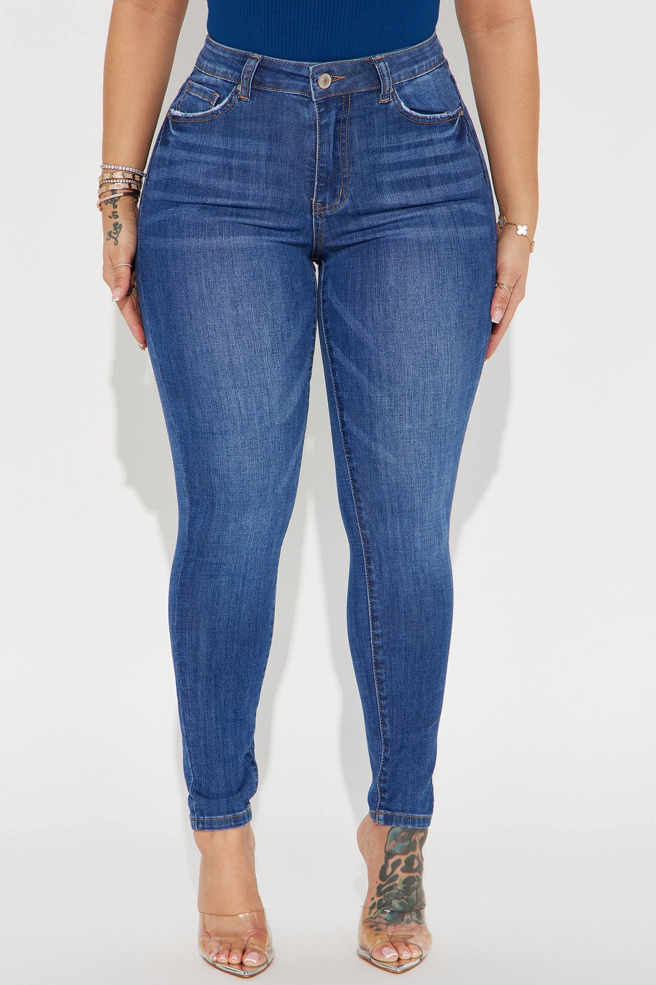 Top Of The Line Stretch Skinny Jeans - Medium Wash
