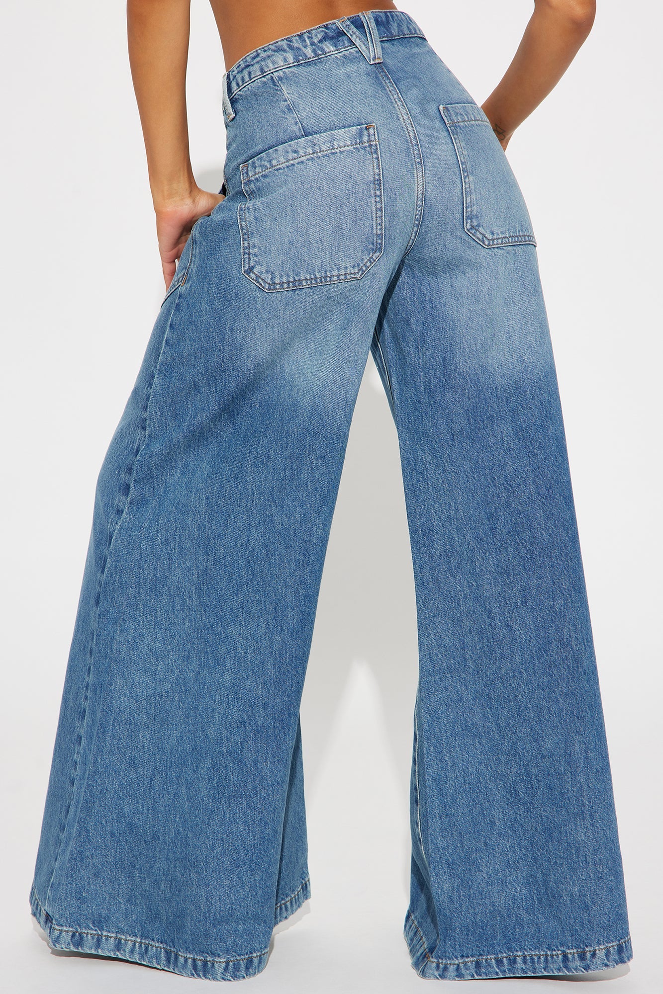 Now Playing Palazzo Jeans - Medium Wash