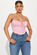 Araya Poplin Corset Top - Pink