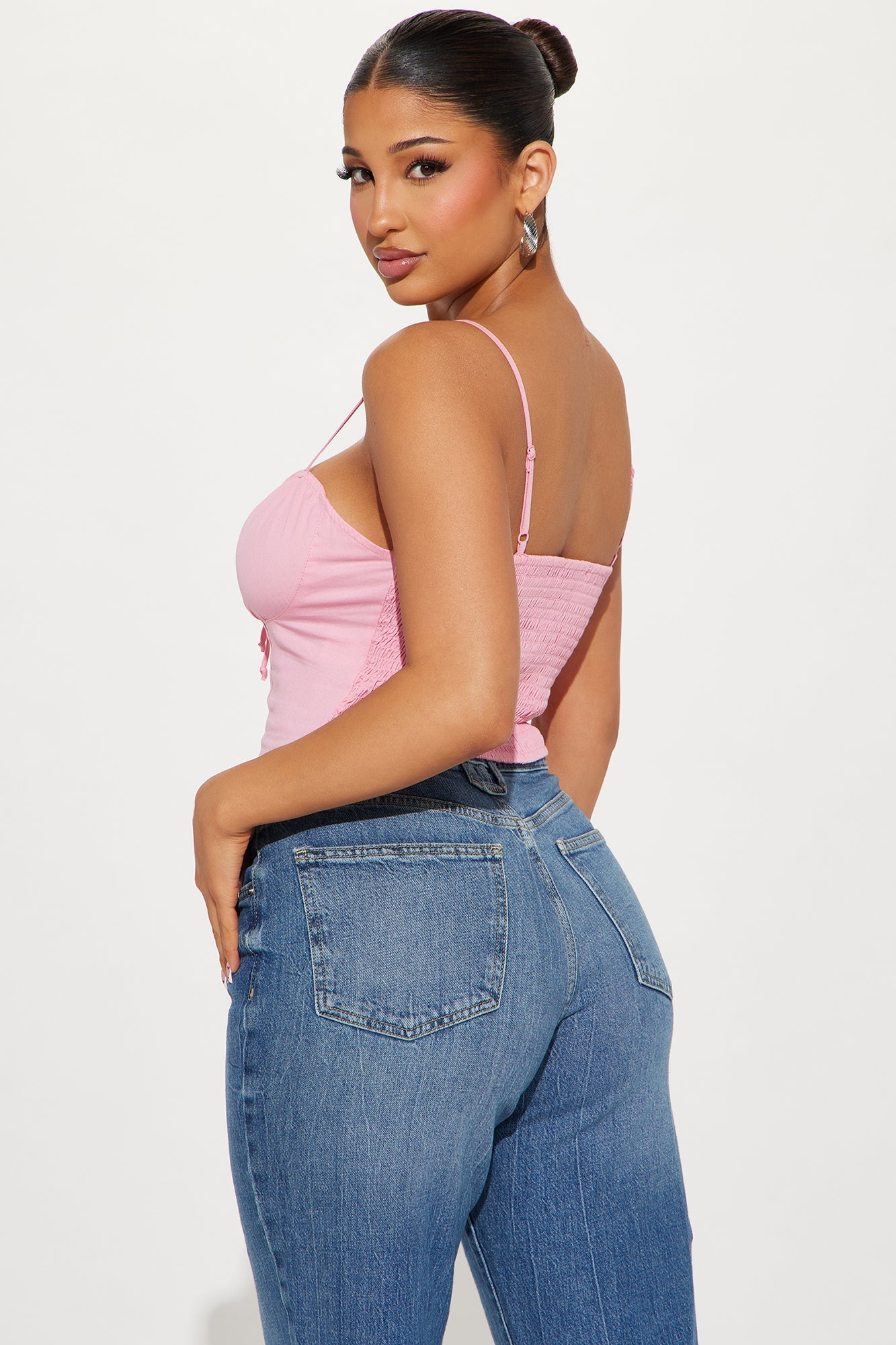 Araya Poplin Corset Top - Pink