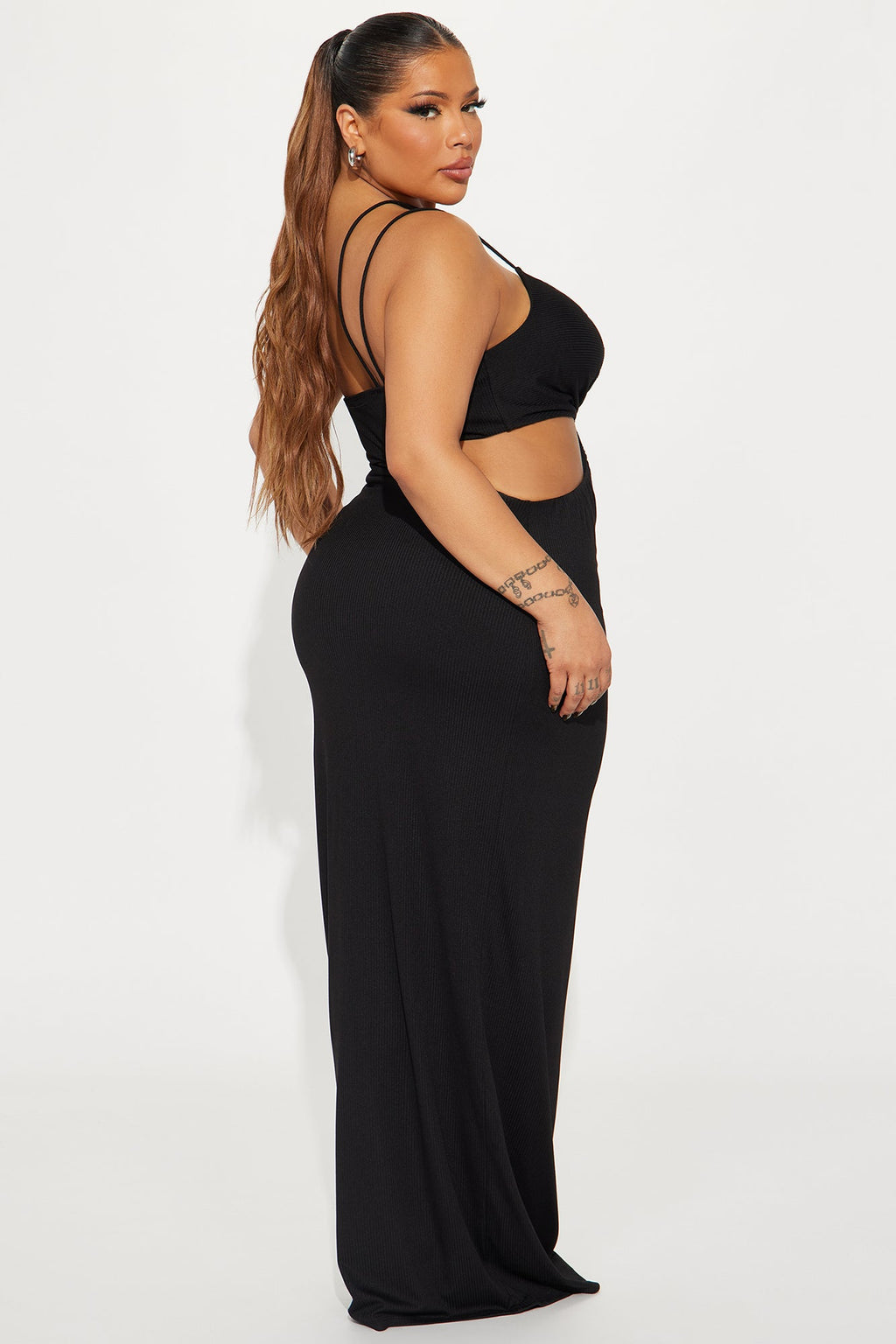 Lala Asymmetrical Maxi Dress - Black