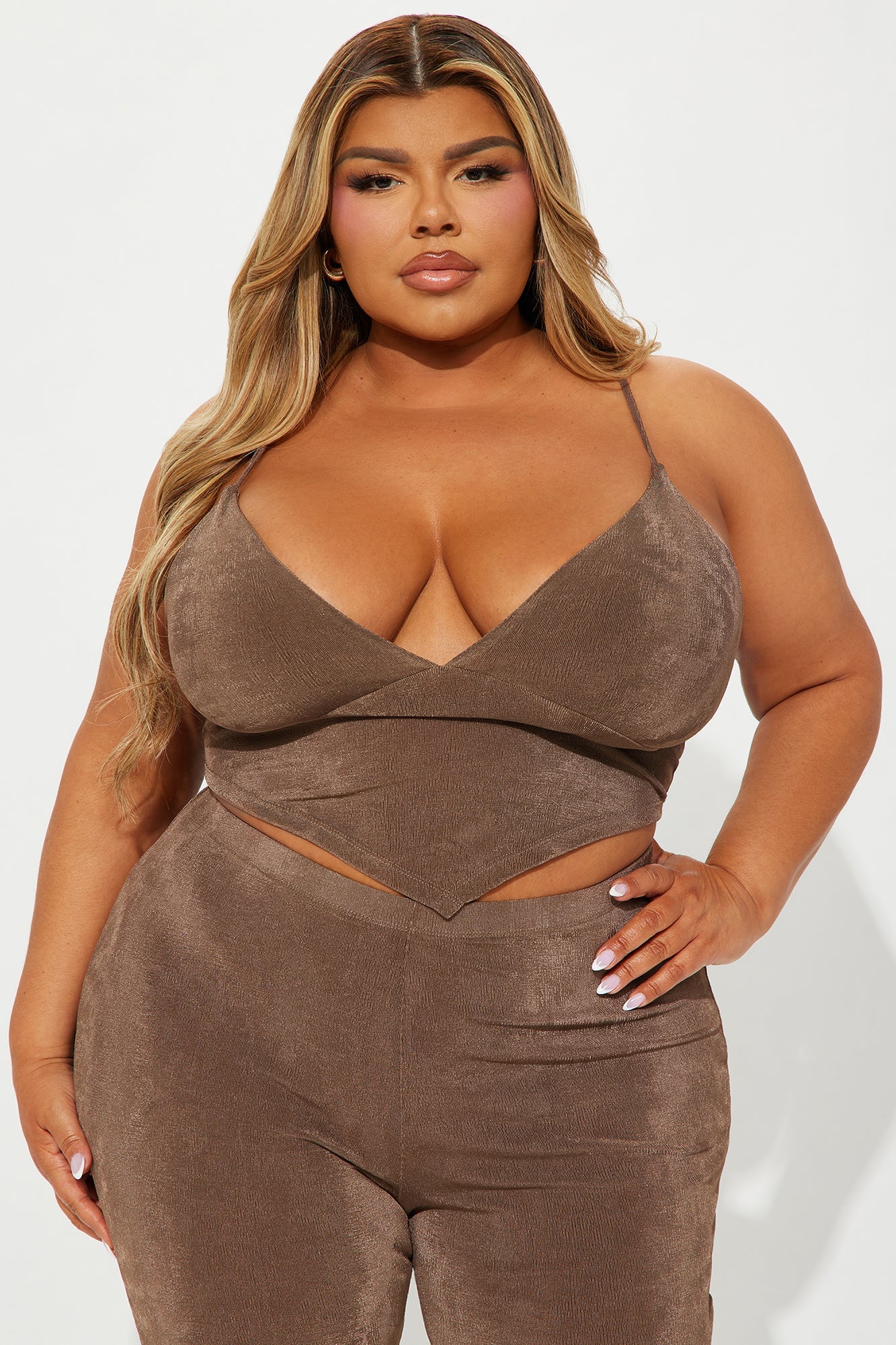 Hayden Slinky Pant Set - Brown