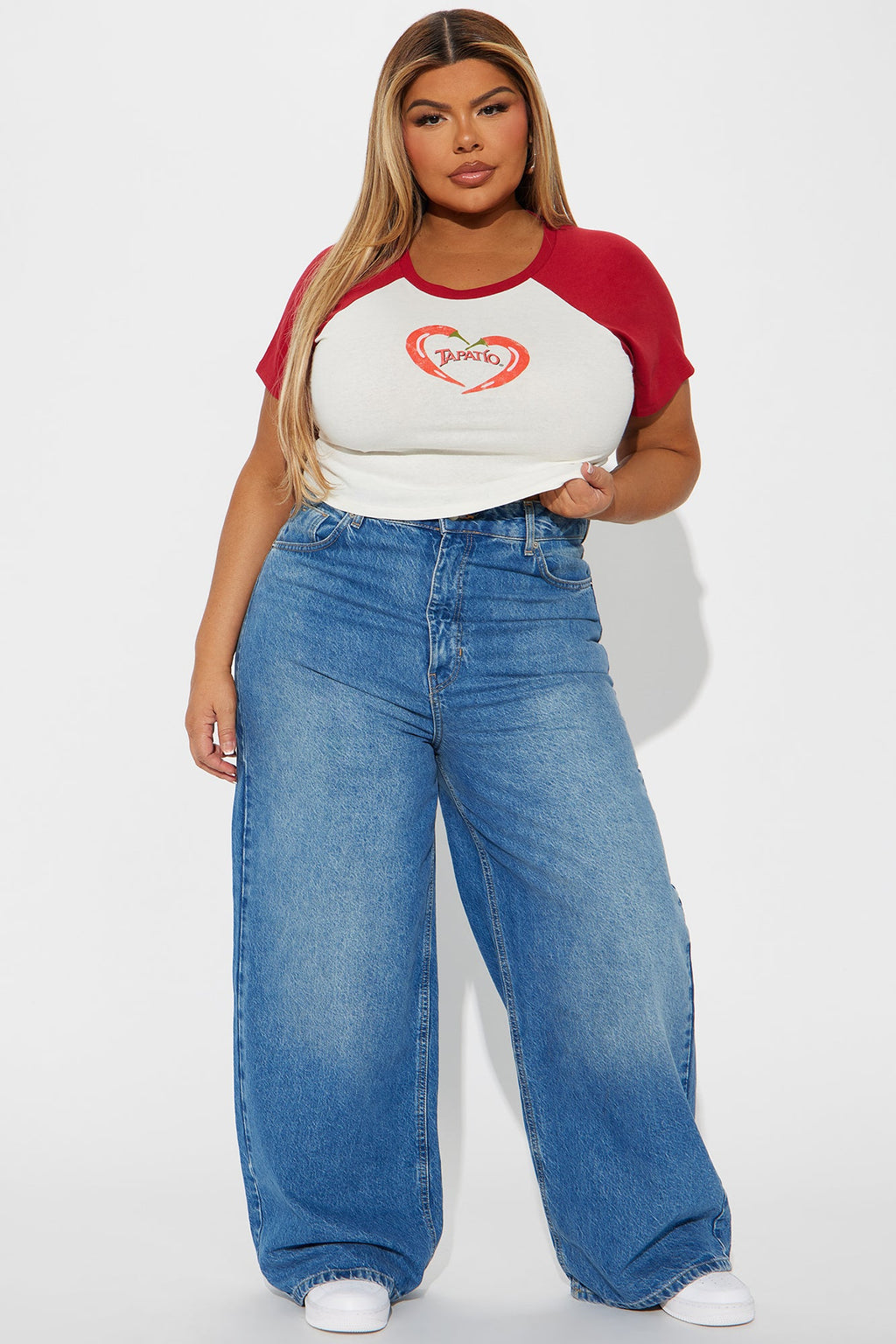 Tapatio Raglan Baby Tee - Red/combo