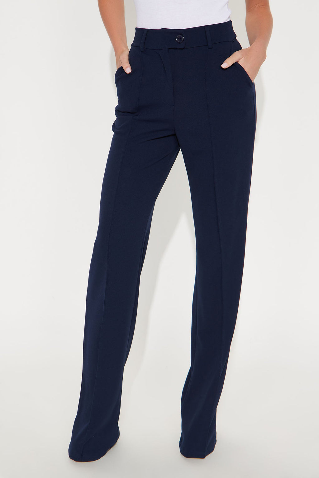 Tall Heidi Wide Leg Trouser Pant - Navy