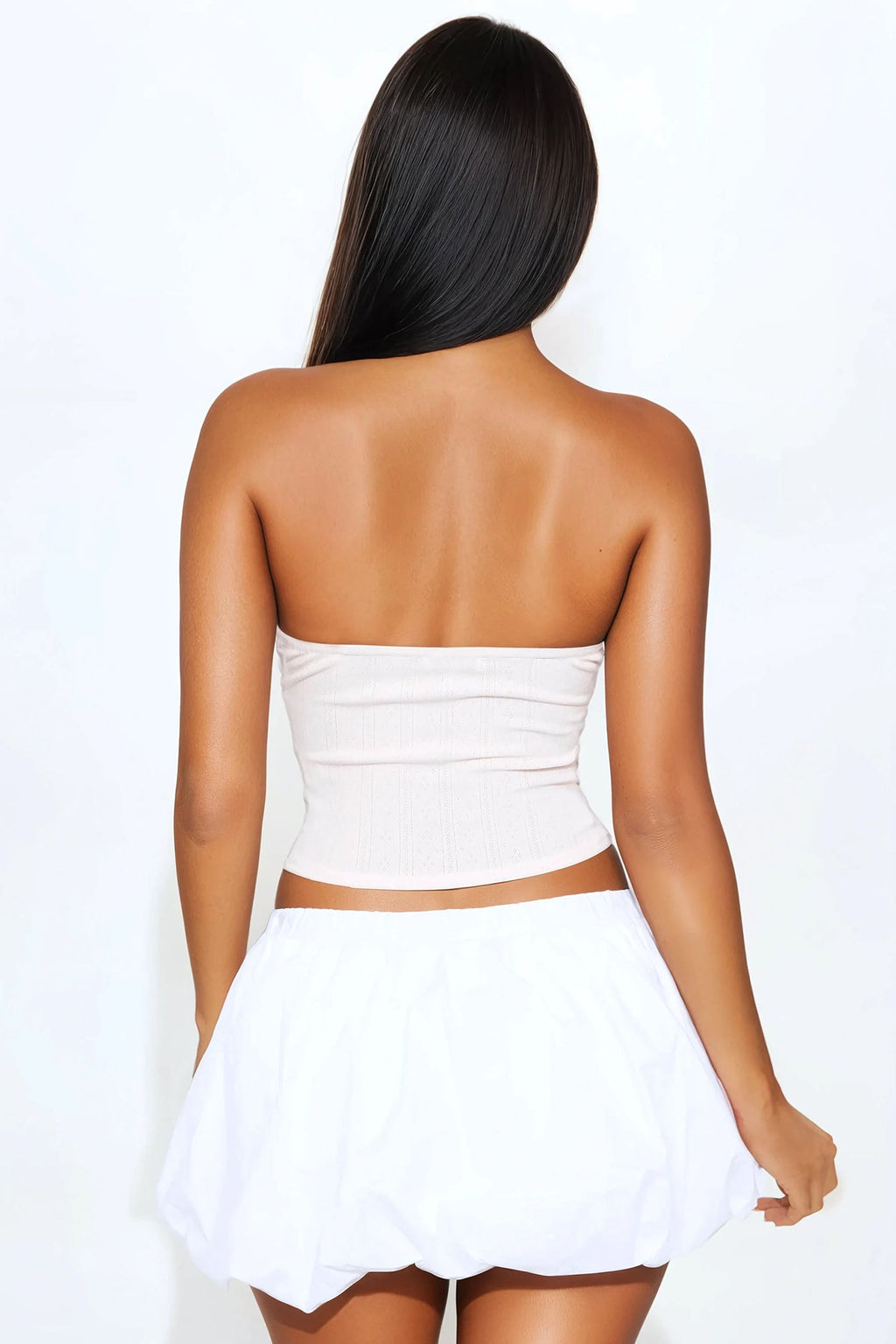 Girly Pointelle Tube Top - Blush