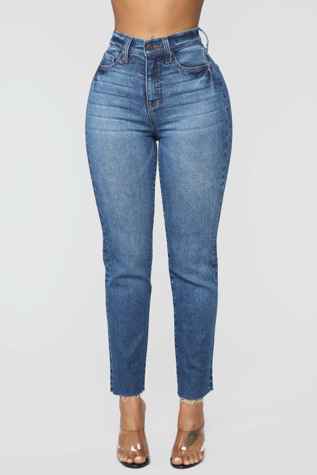 Burning Love High Rise Mom Jeans - Medium Blue Wash