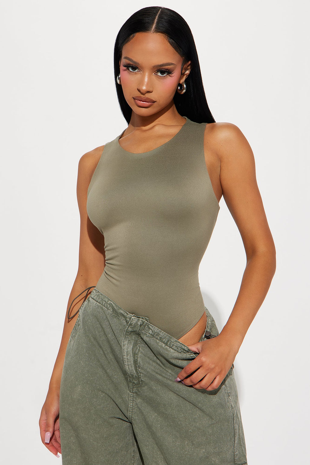 Poppy Sleeveless Bodysuit - Olive